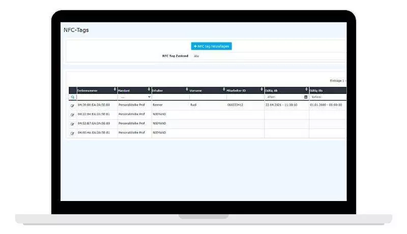 NFC Zeiterfassung
