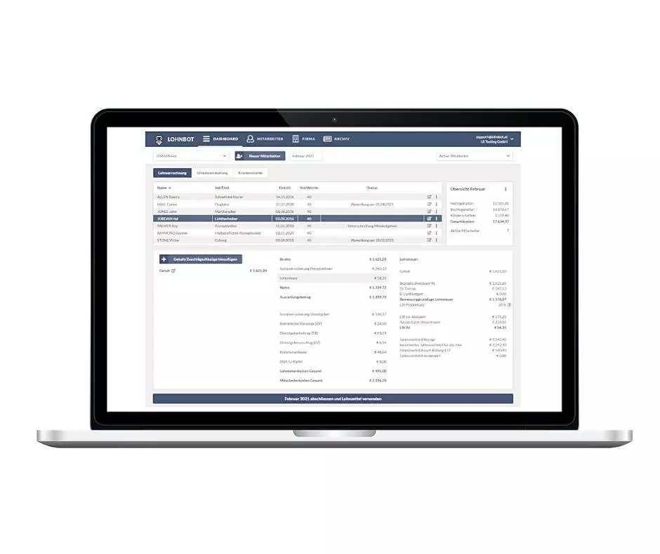 Lohnabrechnung HR-Software